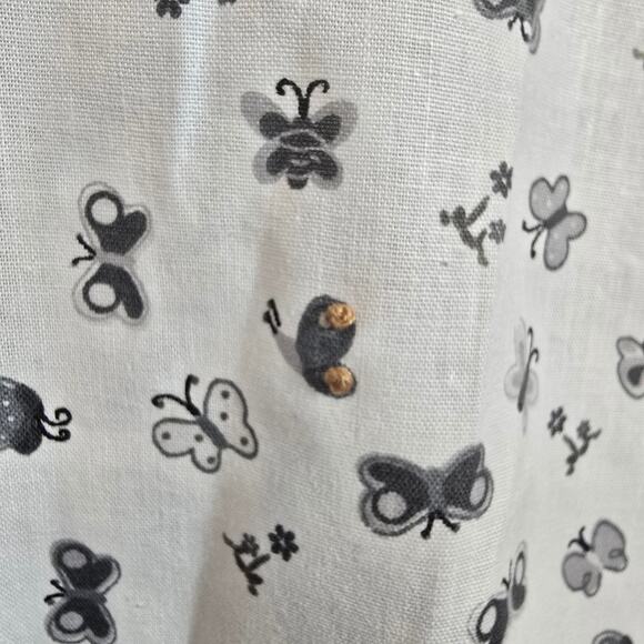 No label butterfly and flowers printed dress or muumuu.  Front button-up. Sz S-M - Picture 5 of 6